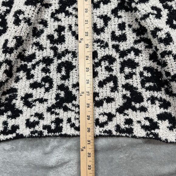 UGG Sweater Women L Black Ivory Animal Print Phoebe Cozycore Print Wrap Cardigan - Picture 6 of 8
